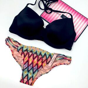 🔥VICTORIA SECRET SWIMSUIT 2 pc 34D push-up //Small New